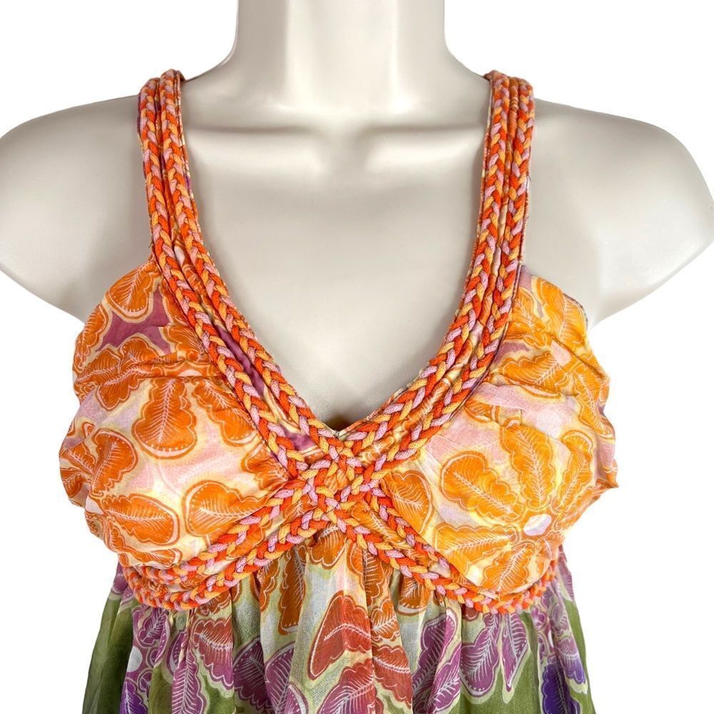 100% Silk Maxi Dress by ANNA SOPHIA Sleeveless Size Small - Picture 2 of 13